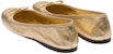 (Women) Prada Leather Slip-On Peep-Toe Flats 'Gold' 1F037N_038_F0522_F_005