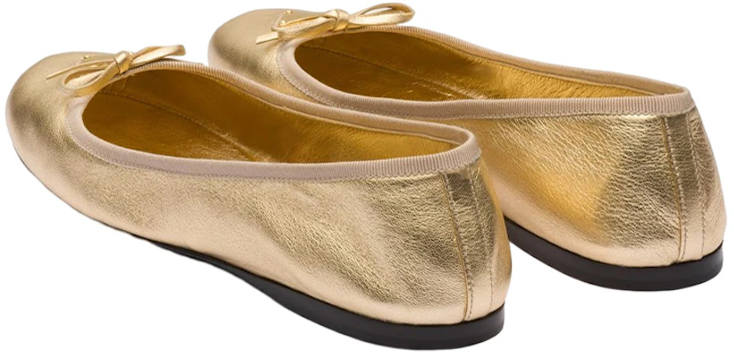 (W) Prada Leren Slip-On Peep-Toe Flats ''Goud'' 1F037N_038_F0522_F_005 Purchase (W) Prada Leren Slip-On Peep-Toe Flats ''Goud'' 1F037N_038_F0522_F_005
