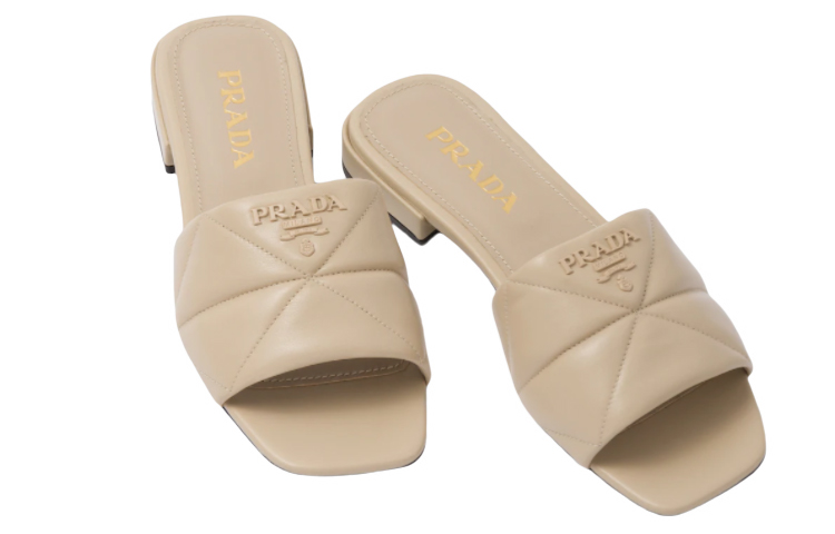 Lookbook (W) Prada Leren Instappers Sandalen ''Desert Brown'' 1XX583_038_F0F24_F_B010
