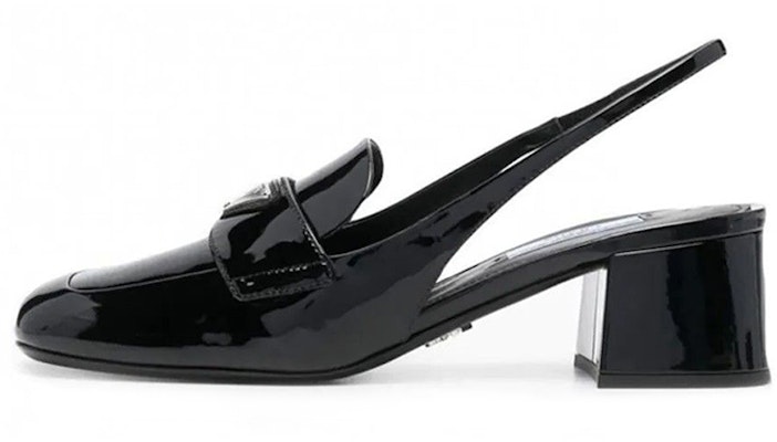 (Women) Prada Leather Slip-On Fashion Chunky High Heel 4.5cm 'Black' 1D929M_069_F0002_F_045 Buy (Women) Prada Leather Slip-On Fashion Chunky High Heel 4.5cm 'Black' 1D929M_069_F0002_F_045