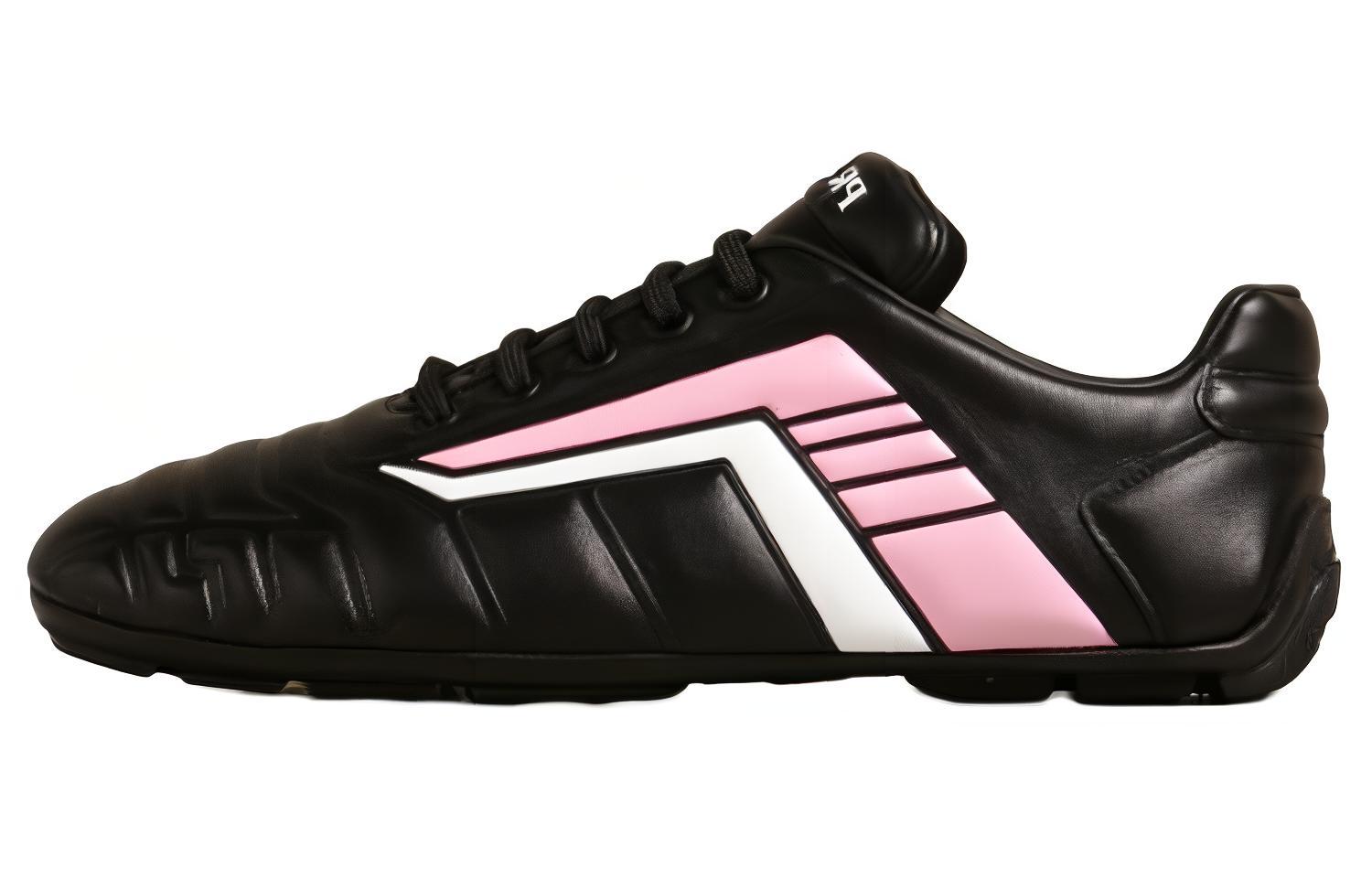 Buy PRADA 普拉達 時尚皮革運動鞋 女款 黑色