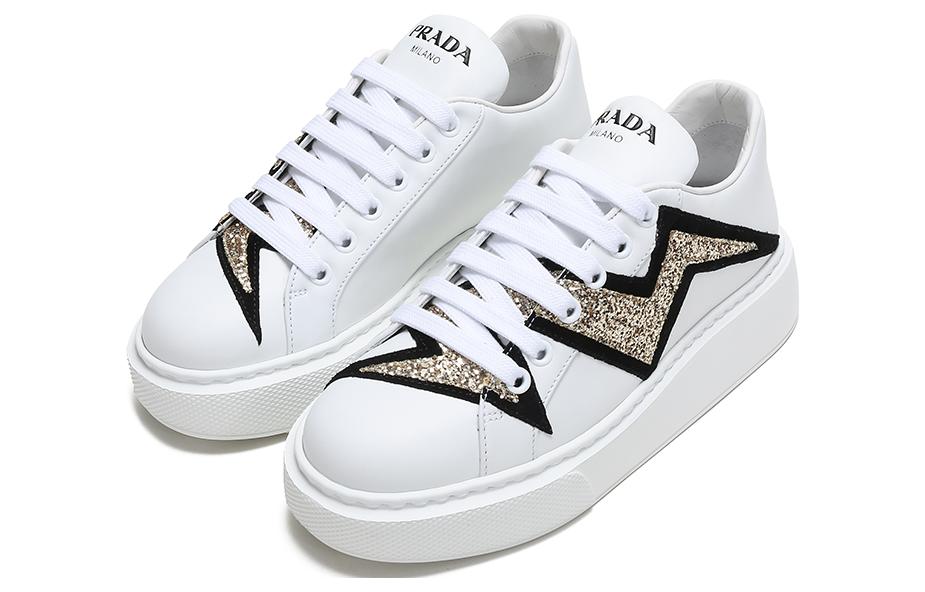 (W) Prada Leather Sneaker 'Lightning Pattern - White' 圖 3