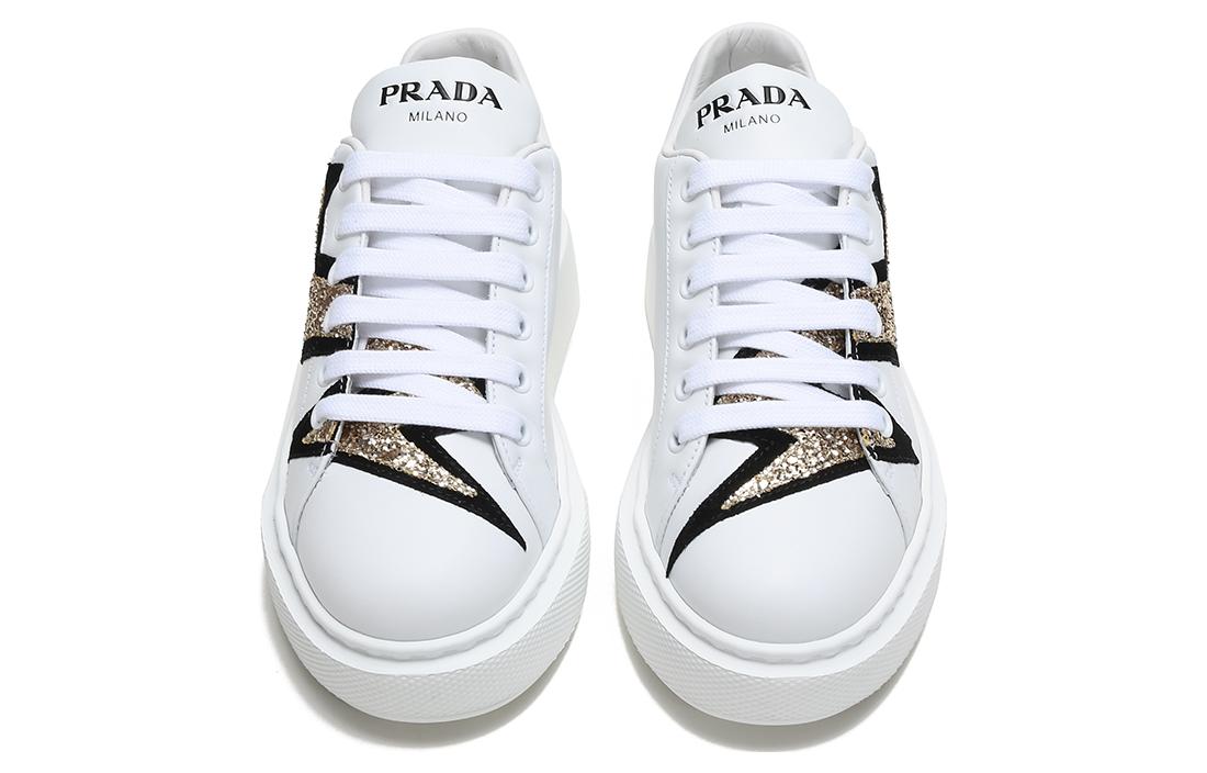 (W) Prada Leather Sneaker 'Lightning Pattern - White' 圖 4