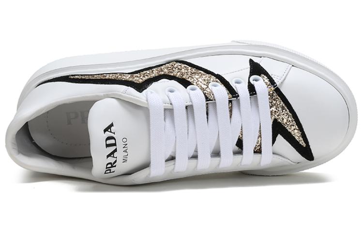 (W) Prada Leather Sneaker 'Lightning Pattern - White' 圖 5