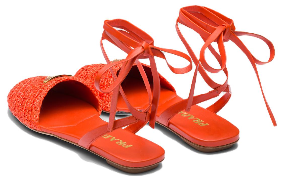 Shop (W) Prada Leren Sneaker ''Oranje'' 1X139N_70N_F0049_F_005