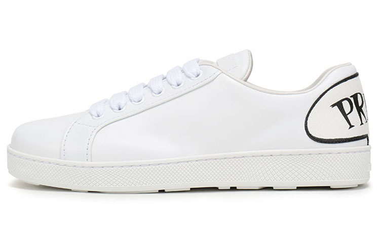 (W) Prada Leather Sneaker 'White Black'