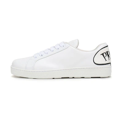 (W) Prada Leather Sneaker 'White Black'