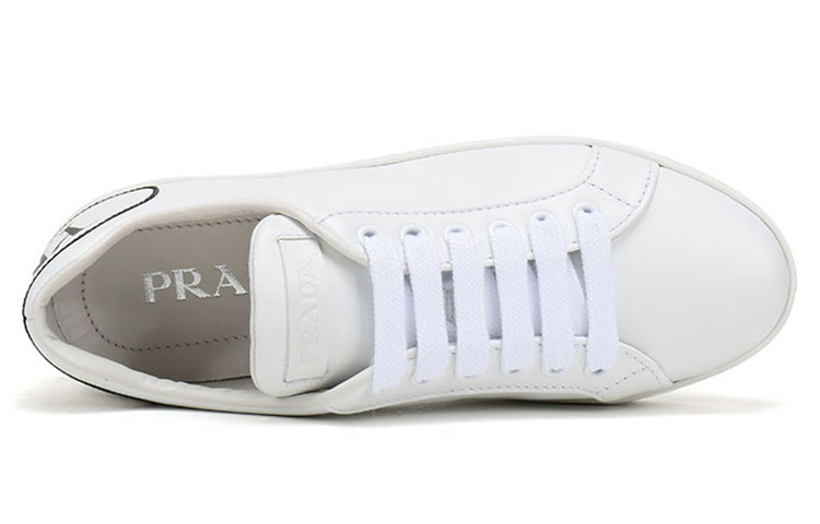 (W) Prada Leather Sneaker 'White Black' 圖 4