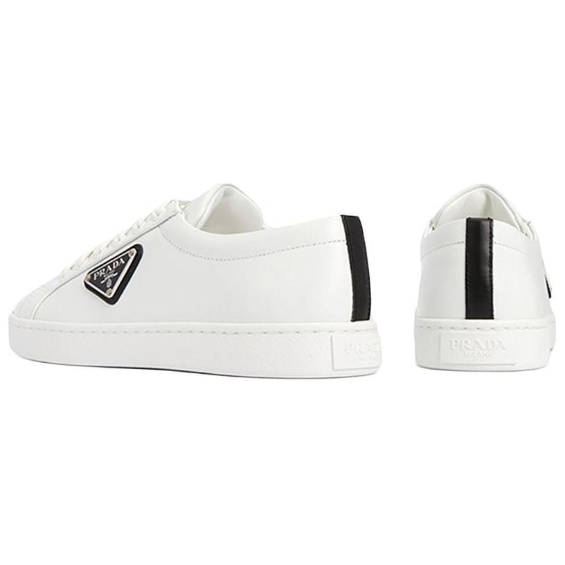 (W) Prada Logo Brushed Sneakers 'White' 圖 5