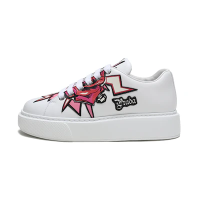(W) Prada Graphic Rose Platform Sneakers 'White Multi-Color'