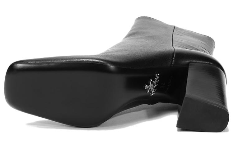 (W) Prada Leather Square Toe Ankle Pumps 'Black' 圖 5