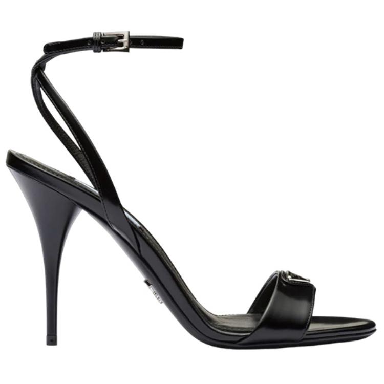 Order (W) Prada Leren Stiletto Gesp Fashion Slide ''Zwart'' 1X003N_F100_055_F_0002