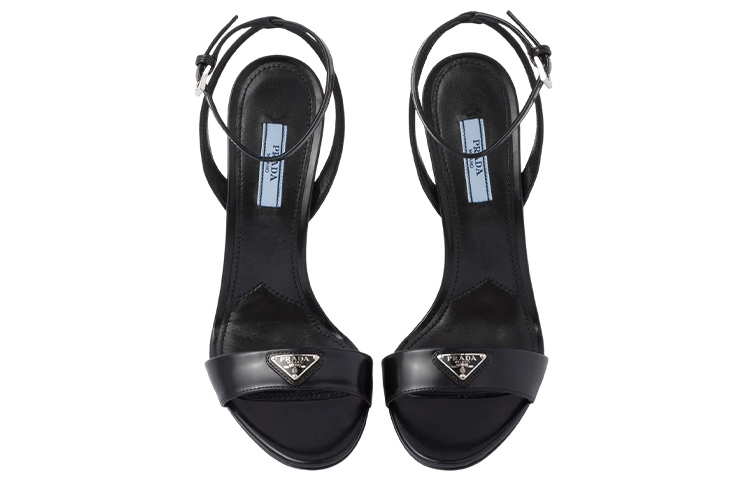 Shop (W) Prada Leren Stiletto Gesp Fashion Slide ''Zwart'' 1X003N_F100_055_F_0002