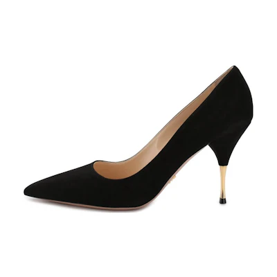 (W) Prada Leather Stiletto Heels 'Black Fashion Versatile' 9cm