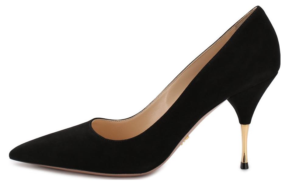 (Women) Prada Leather Stiletto Heels 'Black Fashion Versatile' 9cm 1I573L-008-F0002