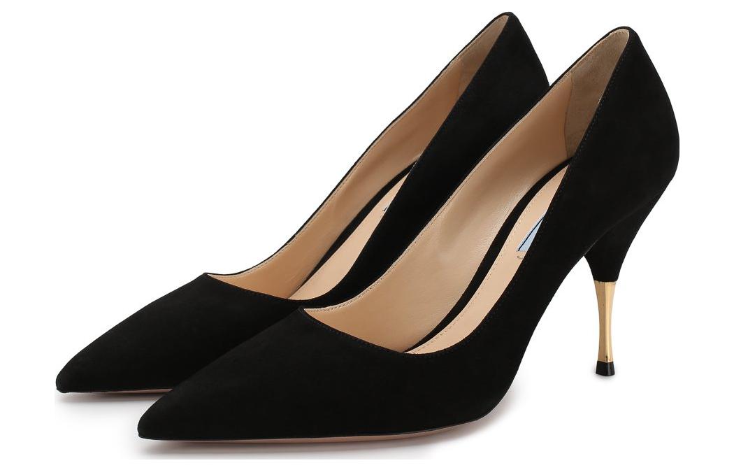Order (W) Prada Leder Stiletto-Absätze ''Schwarz Vielseitig'' 9cm 1I573L-008-F0002