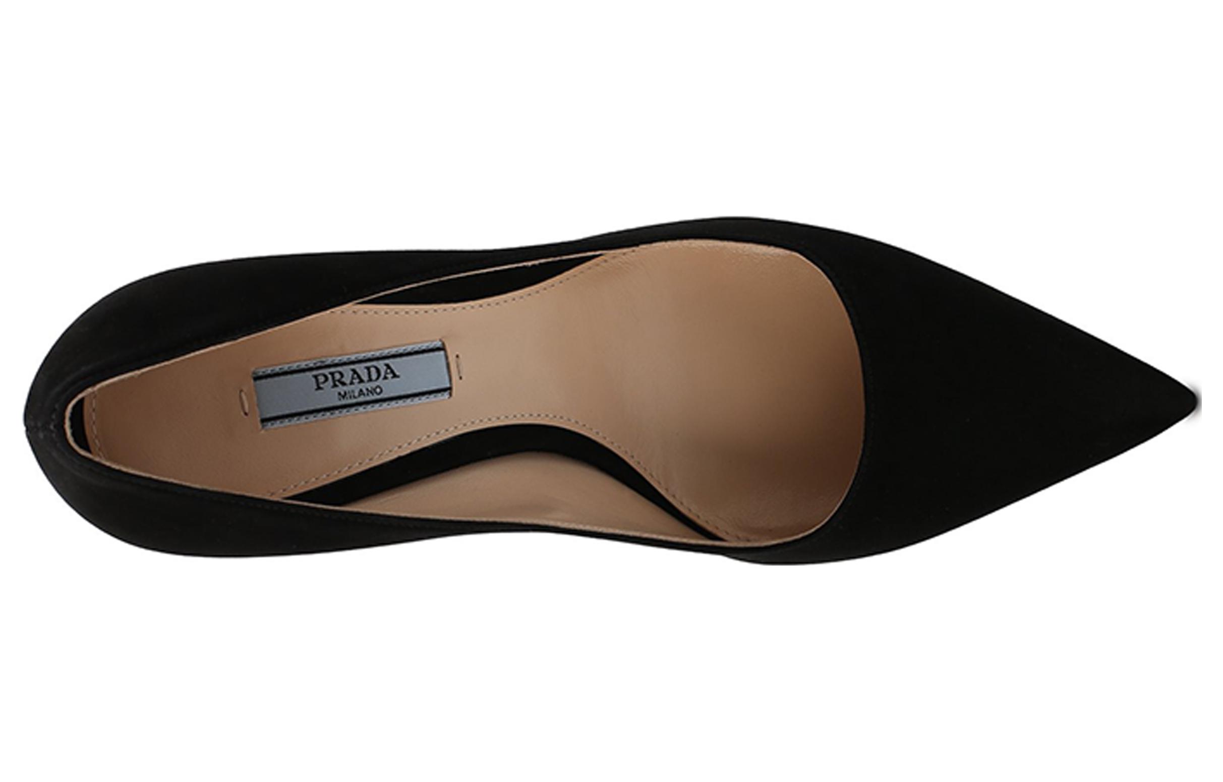 Lookbook (W) Prada Leder Stiletto-Absätze ''Schwarz Vielseitig'' 9cm 1I573L-008-F0002