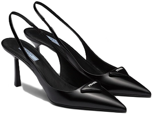 PRADA 皮革 露跟時尚 細跟 高跟鞋 女款 黑色 Order PRADA 皮革 露跟時尚 細跟 高跟鞋 女款 黑色