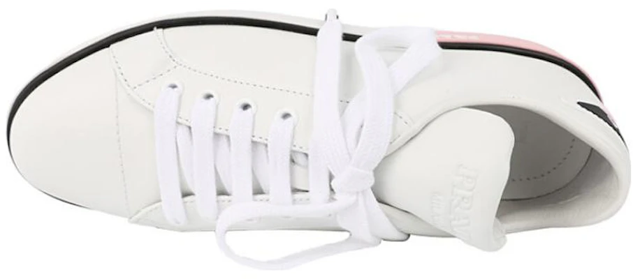 (W) Prada Leder Rutschfeste Low-Top Sneaker ''Weiß Rosa'' 1E275L-3J8K-F0E1Q Lookbook (W) Prada Leder Rutschfeste Low-Top Sneaker ''Weiß Rosa'' 1E275L-3J8K-F0E1Q