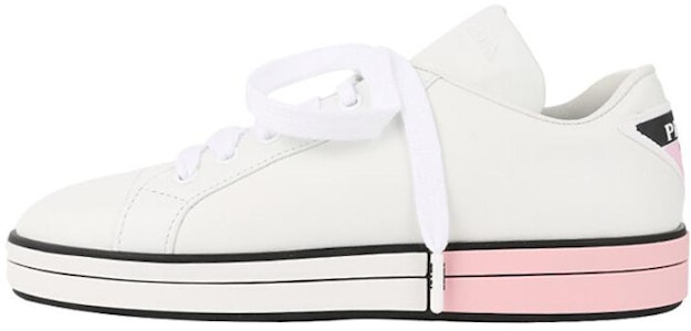 (W) Zapatillas Prada de Cuero Antideslizantes Blanco y Rosa de Caña Baja. 1E275L-3J8K-F0E1Q Buy (W) Zapatillas Prada de Cuero Antideslizantes Blanco y Rosa de Caña Baja. 1E275L-3J8K-F0E1Q