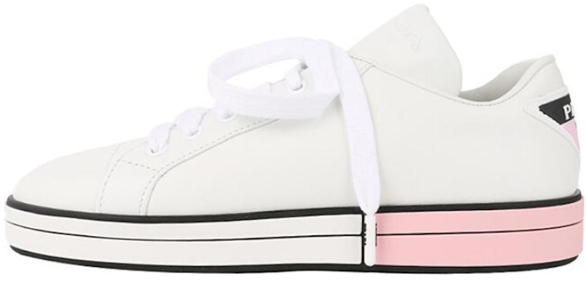 (Women) Prada Leather Stitched Slip-Resistant Low-Top Sneaker 'White Pink' 1E275L-3J8K-F0E1Q Buy (Women) Prada Leather Stitched Slip-Resistant Low-Top Sneaker 'White Pink' 1E275L-3J8K-F0E1Q
