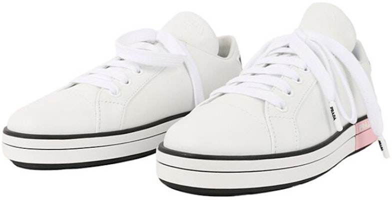 普拉达 PRADA 皮革車縫線防滑耐磨低幫板鞋 女款 白粉 Order 普拉达 PRADA 皮革車縫線防滑耐磨低幫板鞋 女款 白粉