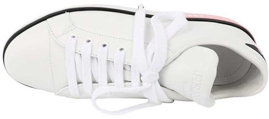 普拉达 PRADA 皮革車縫線防滑耐磨低幫板鞋 女款 白粉 Lookbook 普拉达 PRADA 皮革車縫線防滑耐磨低幫板鞋 女款 白粉