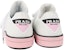 (W) Prada Kulit Jahitan Slip-Tahan Sneakers Rendah 'Putih Merah Jambu' 1E275L-3J8K-F0E1Q