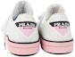 Shop (W) Prada Kulit Jahitan Slip-Tahan Sneakers Rendah 'Putih Merah Jambu' 1E275L-3J8K-F0E1Q