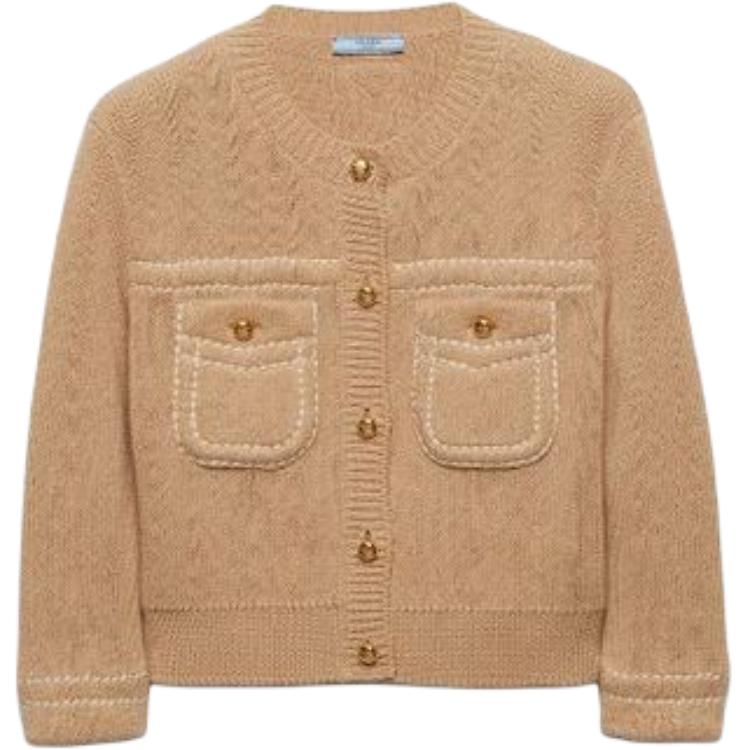 (Women) Prada Light Beige Cotton Button-Up Long-Sleeve Jacket P25M75-14XT-F0627-S-OOO