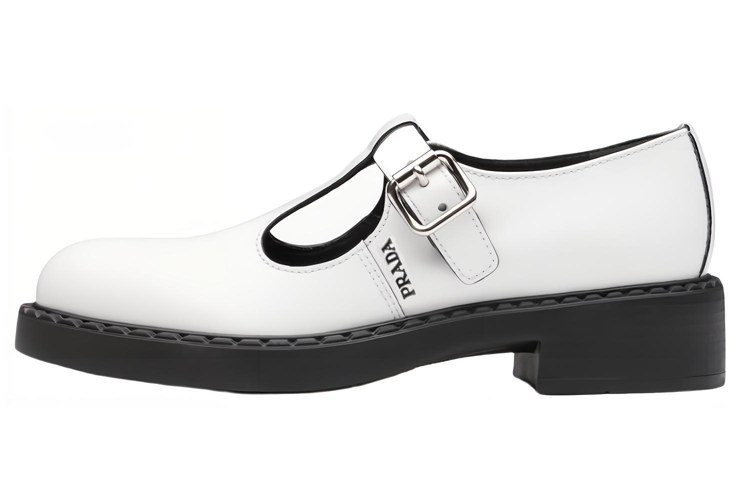 (Women) Prada Loafer Flat 'White Patent Leather T-Strap' 1E834M_055_F097W_F_B050