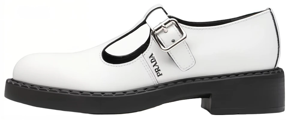 (W) Mocassin Prada Plat ''Cuir Verni Blanc T-Strap'' 1E834M_055_F097W_F_B050 Buy (W) Mocassin Prada Plat ''Cuir Verni Blanc T-Strap'' 1E834M_055_F097W_F_B050