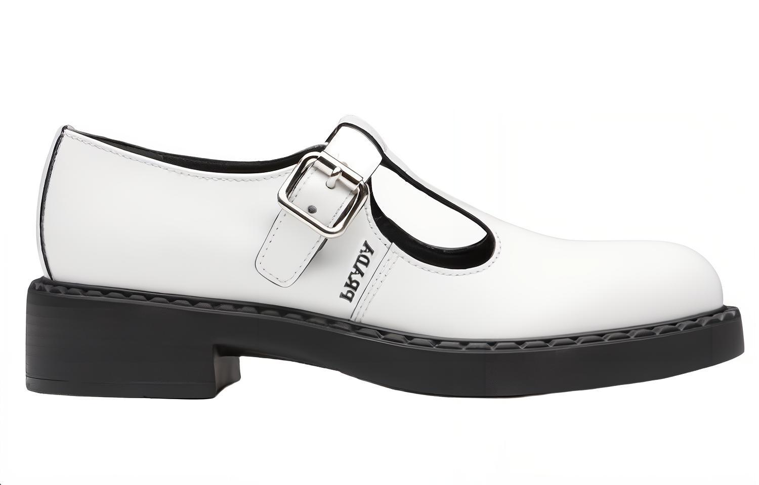 Order (W) Mocassin Prada Plat ''Cuir Verni Blanc T-Strap'' 1E834M_055_F097W_F_B050