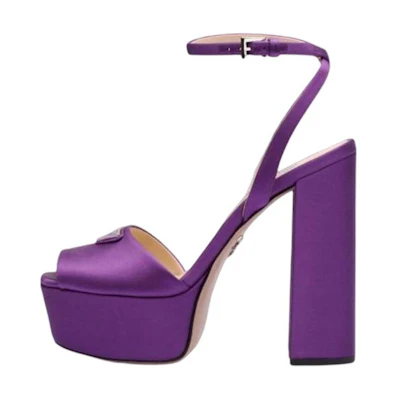 (W) Prada Logo Buckle Slide 'Purple'