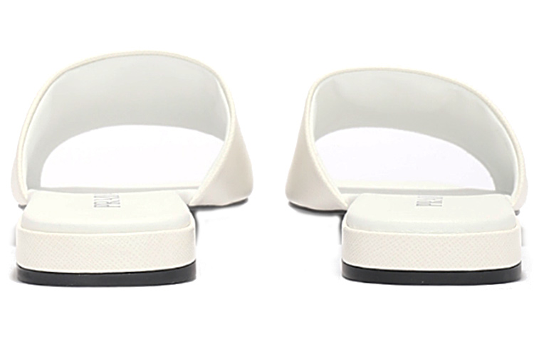 (W) Prada Logo Leather Slides 'White' 圖 4
