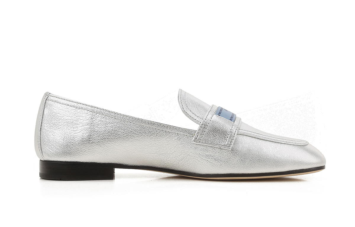 (W) Prada Logo Leather Sneaker 'Silver' 圖 2