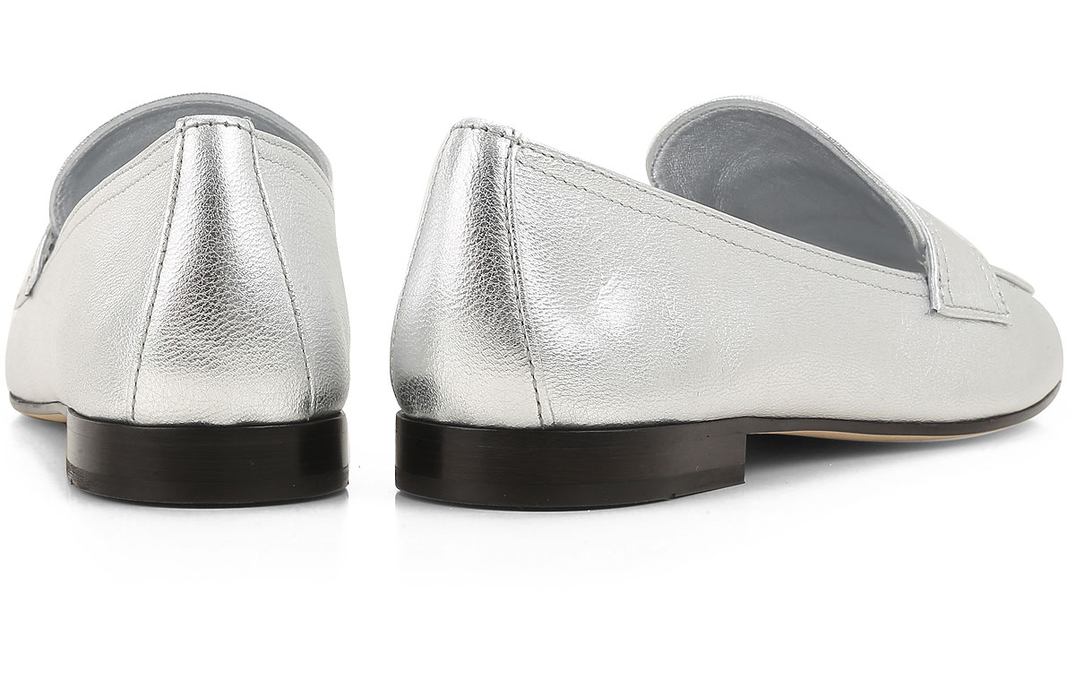 (W) Prada Logo Leather Sneaker 'Silver' 圖 5