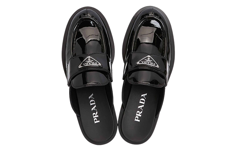 (W) Prada Logo Patent Mule 'Black Fashion Slide' 圖 4