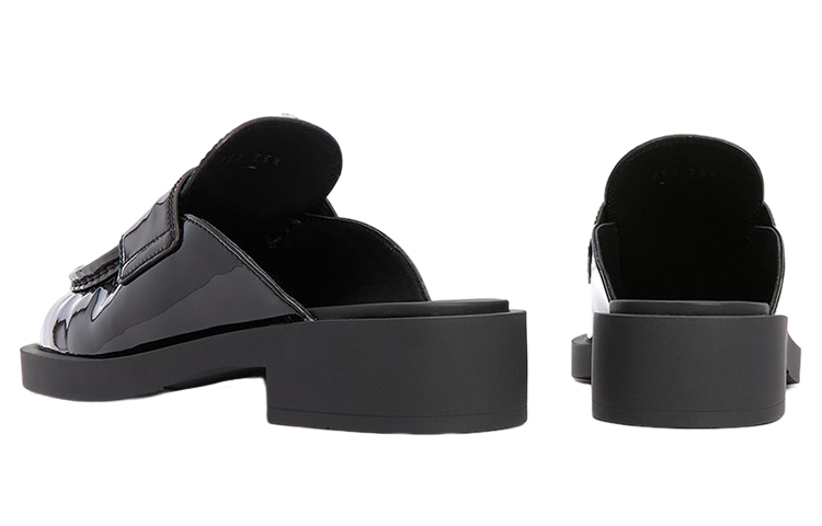 (W) Prada Logo Patent Mule 'Black Fashion Slide' 圖 5