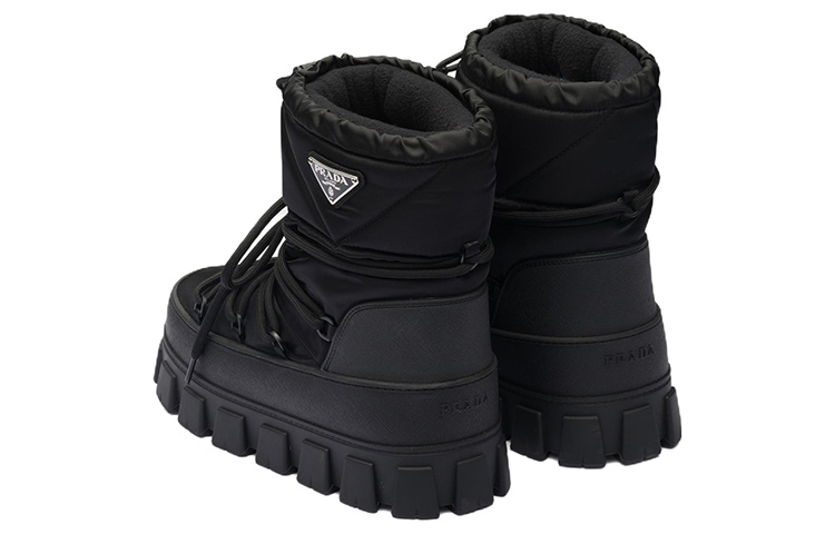 (W) Prada Logo Plaque Snow Boots 'Black' 圖 4