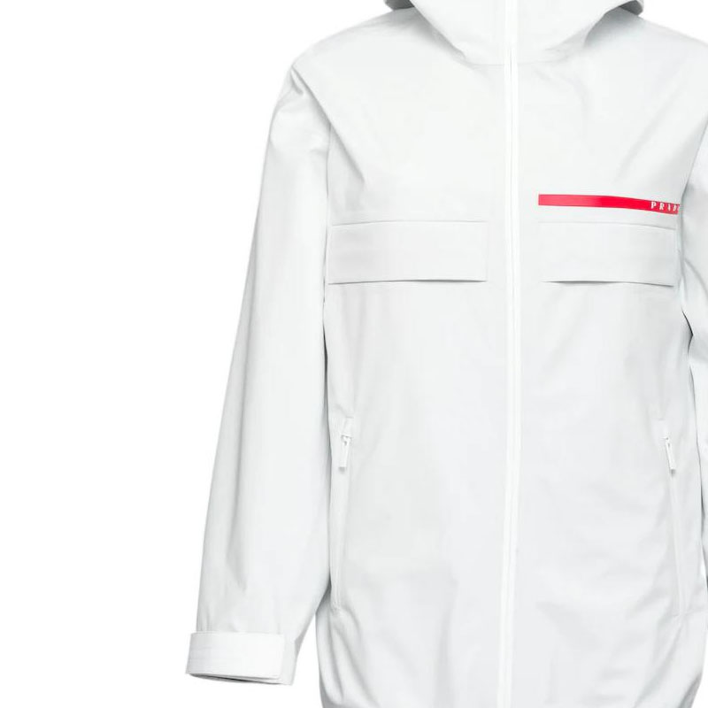 Cheap (Women) Prada Logo Printed Zip-Up Hooded Jacket Pink/White 29R423-1SX6-F0K74-S-182