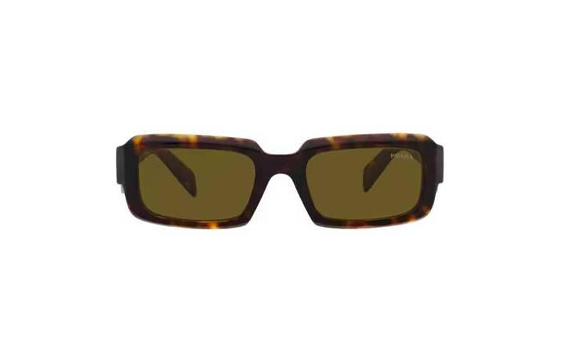 (Women) PRADA Logo Rectangular Tortoiseshell Sunglasses for Women PR27ZS19J09Z