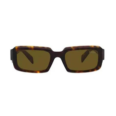 (Women) PRADA Logo Rectangular Tortoiseshell Sunglasses for Women PR27ZS19J09Z