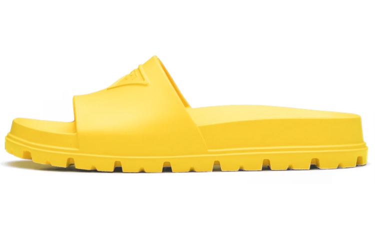 (W) Prada Logo Rubber Slide 'Yellow'
