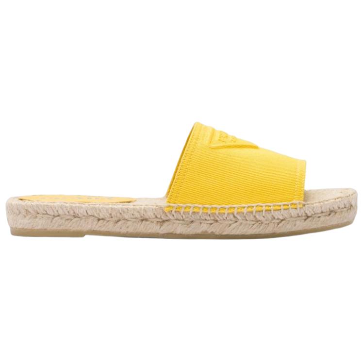 (W) Prada Logo Tag Flat 'Fashion Slides Yellow' 圖 2