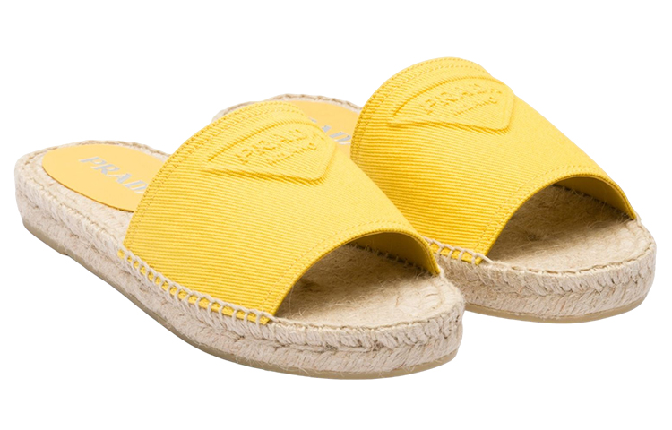 (W) Prada Logo Tag Flat 'Fashion Slides Yellow' 圖 3