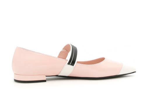 (W) Prada Logo Velcro Strap Flat 'Light Pink Leather' 圖 2