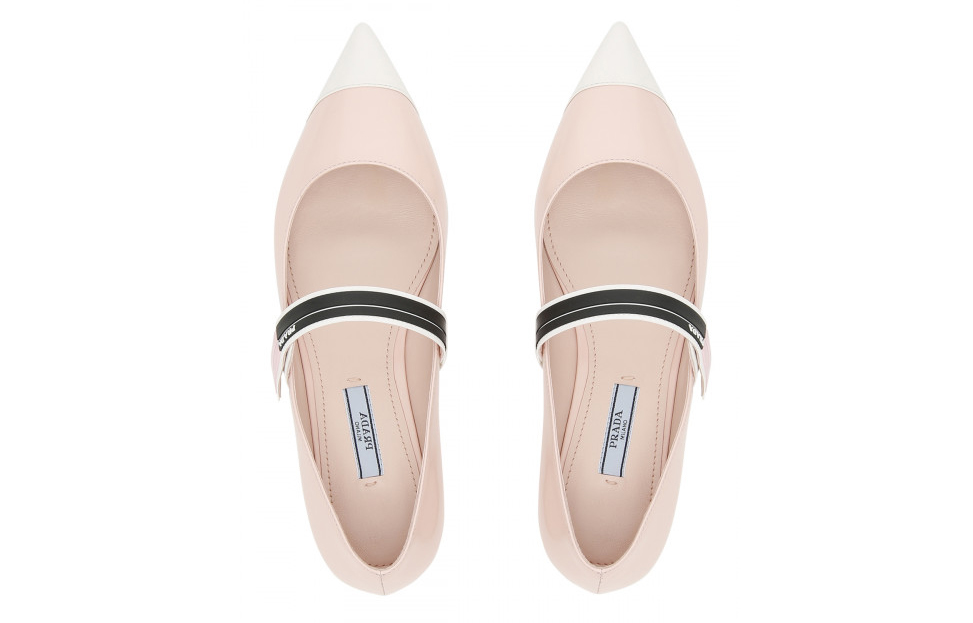 (W) Prada Logo Velcro Strap Flat 'Light Pink Leather' 圖 4