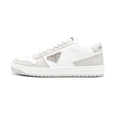 (W) Prada Low-Top Lace-Up Fashion Sneakers 'White Grey'