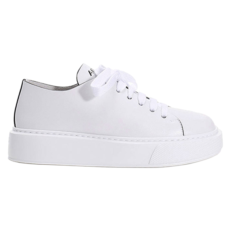 (W) Prada Low Sneakers 'White Leather with Black Lines' 圖 2